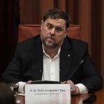El exvicepresident de la Generalitat y preso del 'Procés', Oriol Junqueras, declara ante la Comisión de Investigación de la aplicación del 155 en Catalunya, en el Parlament de Catalunya /Barcelona, a 28 de enero de 2020.Juicio, 1-OMarc Gonzalez Aloma / AFP7 / Europa Press28/01/2020