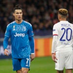Cristiano Ronaldo en la ida de octavos de Champions, ante el Lyon