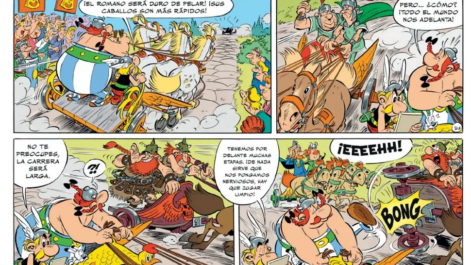 Página del cómic &quot;Asterix en Italia&quot; donde aparece Coronavirus.