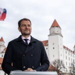 Igor Matovic, virtual vencedor en las elecciones eslovacas, en un debate de televisión en Bratislava