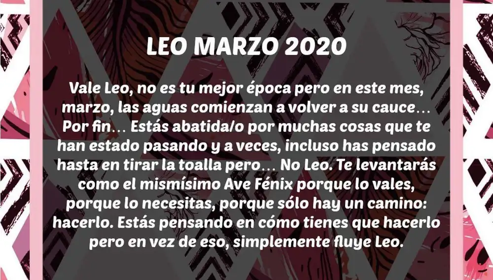 Horóscopo Negro Leo | Marzo 2020 | Foto: @horoscoponegro (nombre del dueño)/Instagram