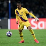 Junior Firpo con el Barcelona.