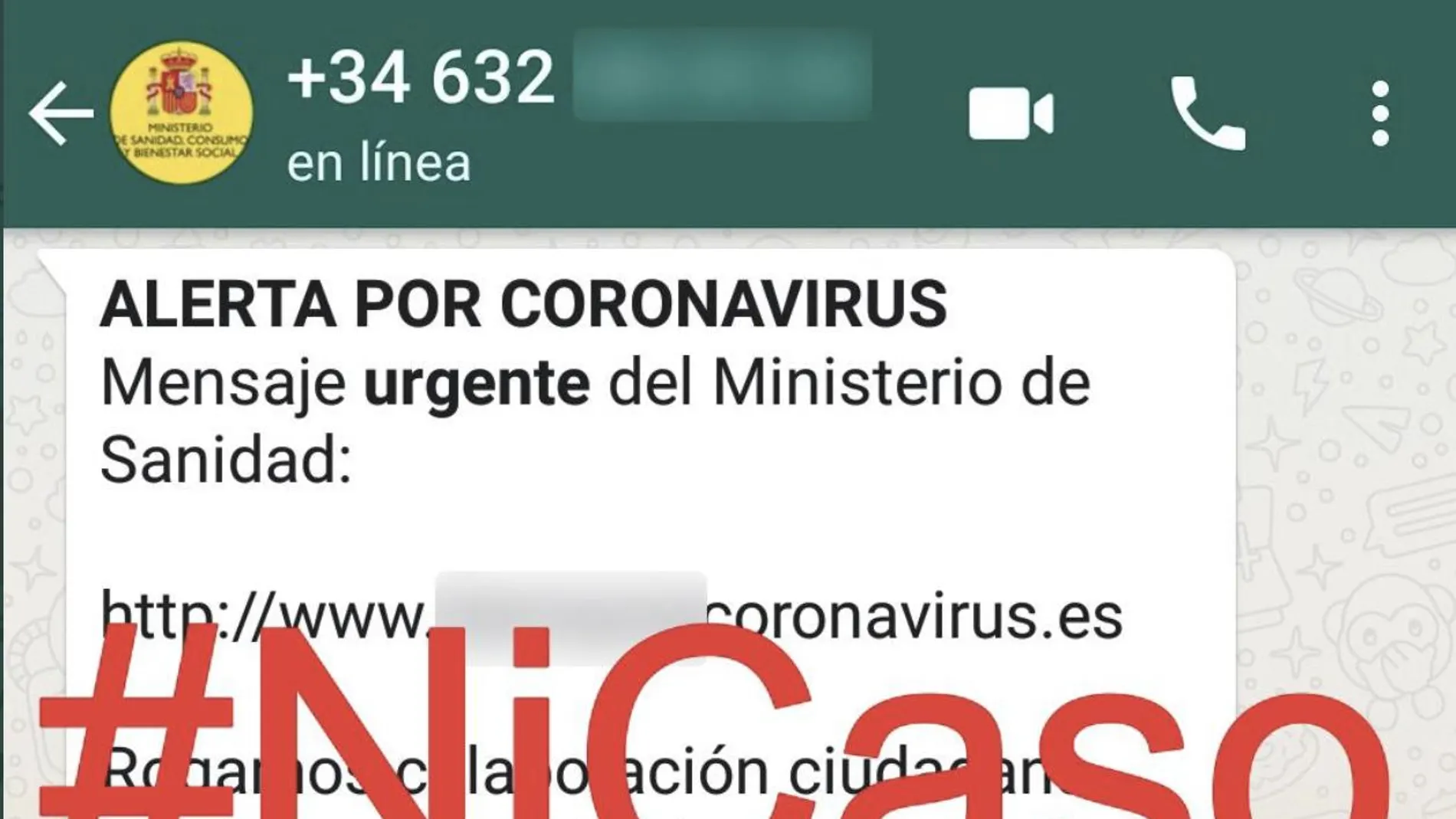 Falso mensaje de Whatsapp sobre el coronavirus