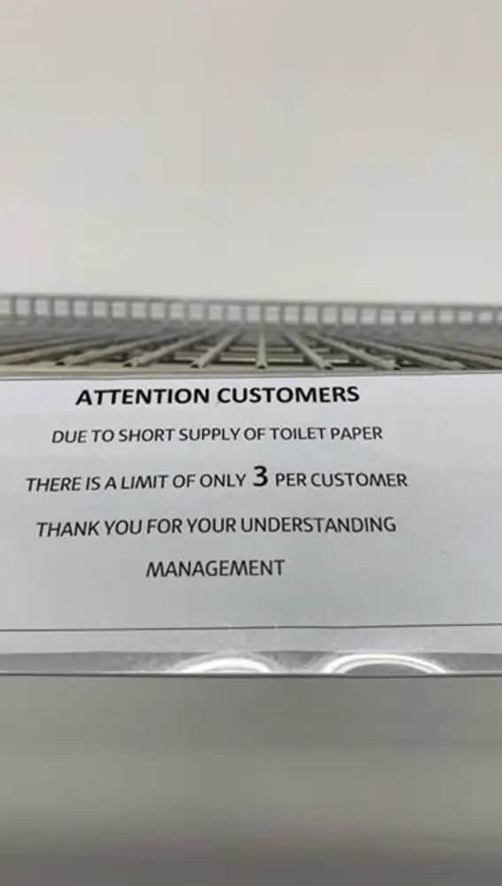 Una notificación en un supermercado en Sídney