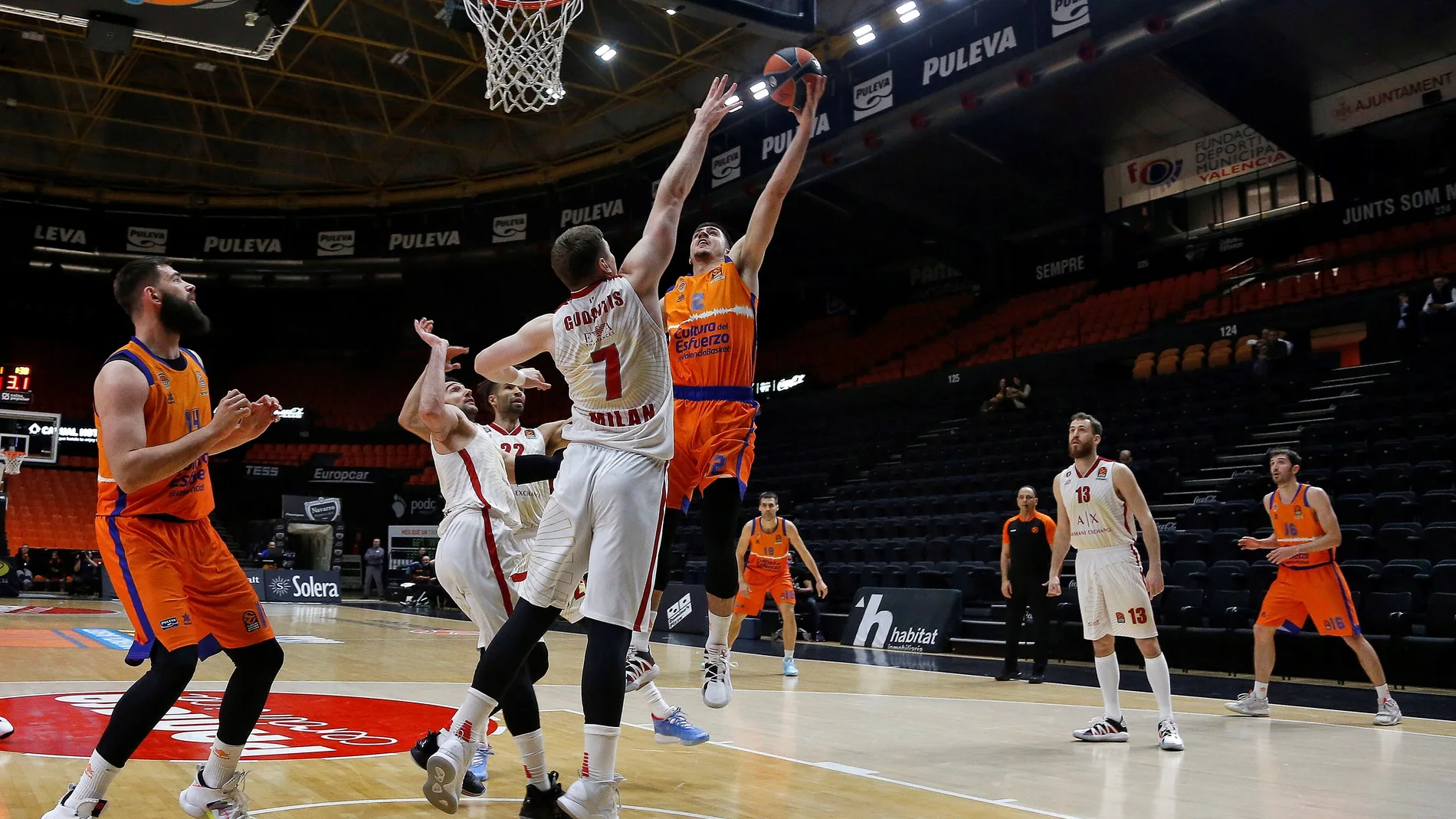 El Valencia Basket recibe a puerta cerrada por la crisis del coronavirus al Armani Milán