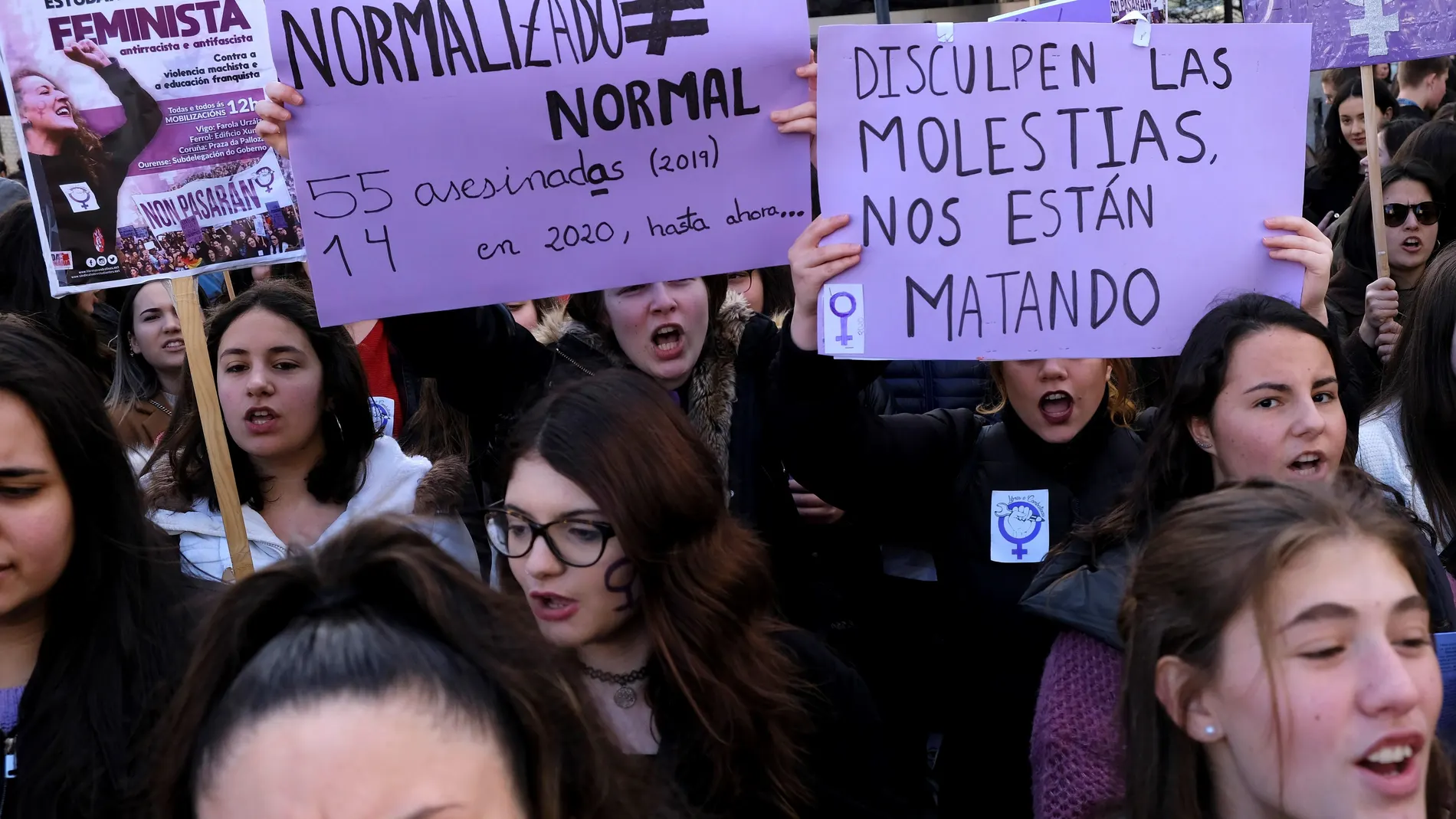 Manifestación feminista previa al 8M