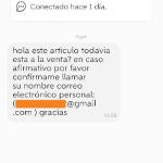 Este es el mensaje que reciben por Wallapop