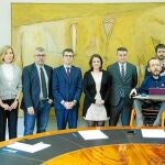 Una de las reuniones de la comisión de seguimiento del pacto de coalición entre PSOE y Unidas Podemos, en 2020