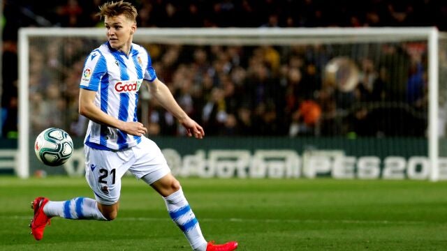 Martin Odegaard con la Real Sociedad.