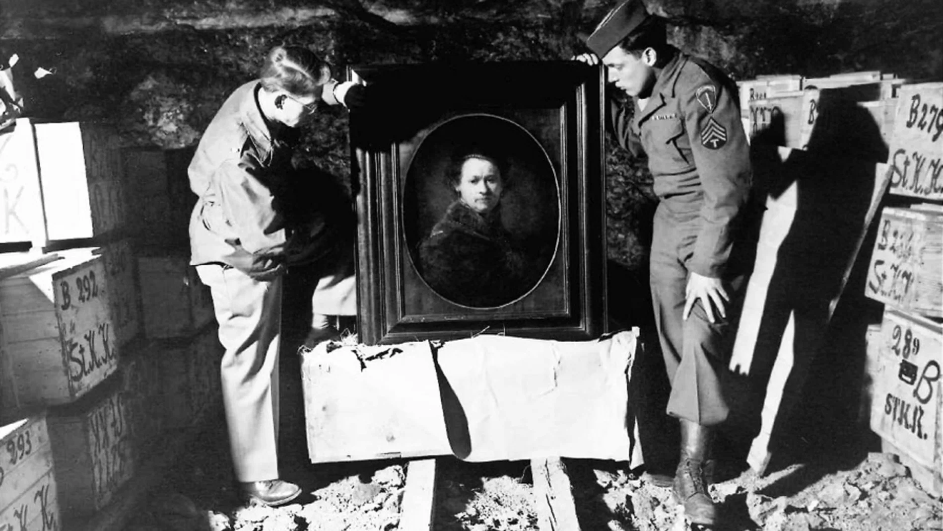 Unos soldados aliados encuentran un Rembrandt que los alemanes escondieron en el interior de una mina