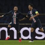 Neymar celebra el primer gol del PSG
