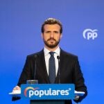 El presidente del PP, Pablo Casado / Efe