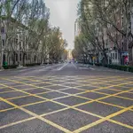 Calle Princesa de Madrid sin apenas circulación, el mismo día que el Gobierno ha decretado el estado de alarma en España a consecuencia del coronavirus, en Madrid (España), a 13 de marzo de 2020