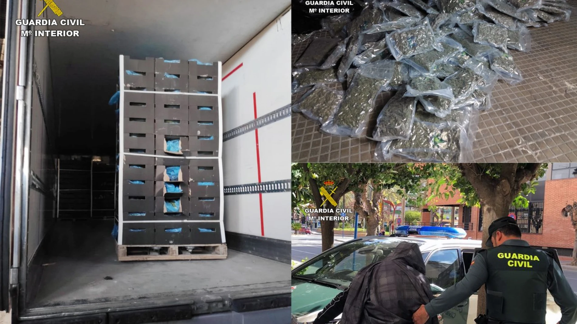 Imágenes de la Guardia Civil en el momento de la operación