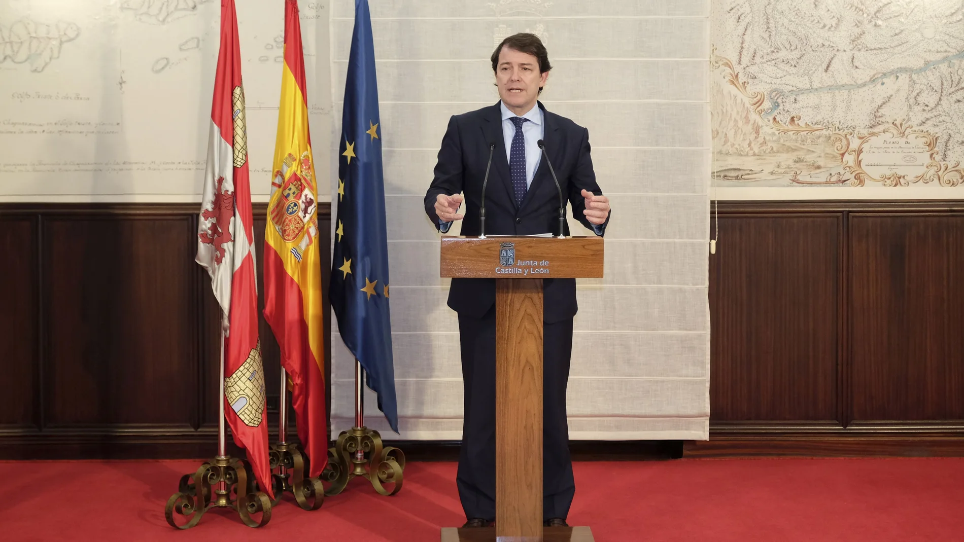 El presidente Fernández Mañueco comparece tras reunirse por videconferencia con Sánchez