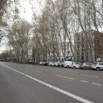 El Paseo del Prado, sin tráfico, durante lo primeros días del estado de alarma