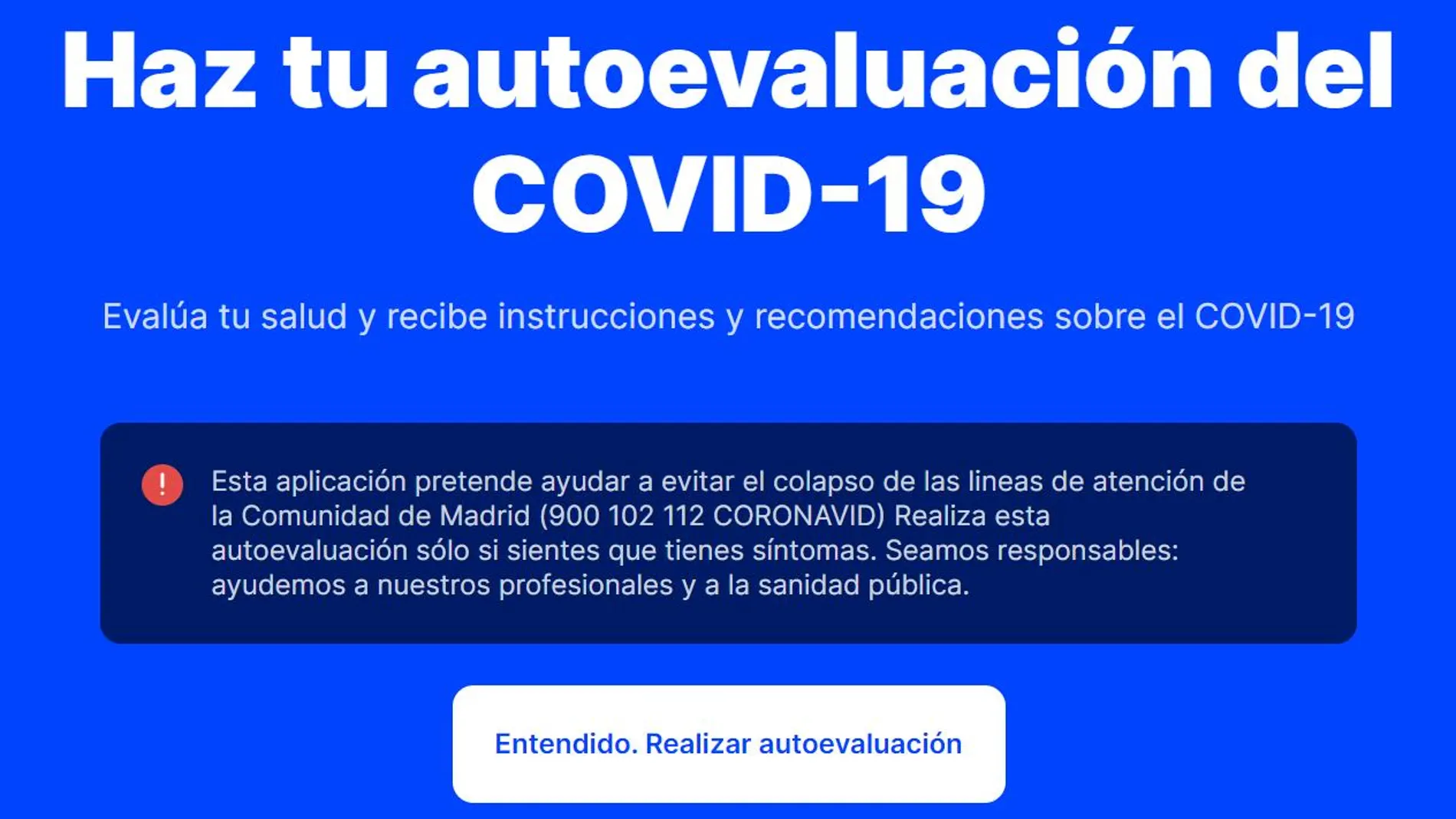 Así es la web puesta en marcha por la Comunidad de Madrid
