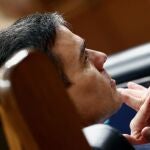 El presidente del Gobierno, Pedro Sánchez, durante el pleno extraordinario para explicar la declaración del estado de alarma y las medidas para paliar las consecuencias de la pandemia por el coronavirus / Ep