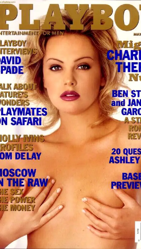 Una jovencísima Charlize Theron también fue chica Playboy