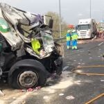 Atropello mortal de un camionero en la M-45, Leganés