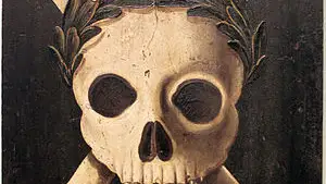 Escudo de la peste: la muerte con los laureles del vencedor.