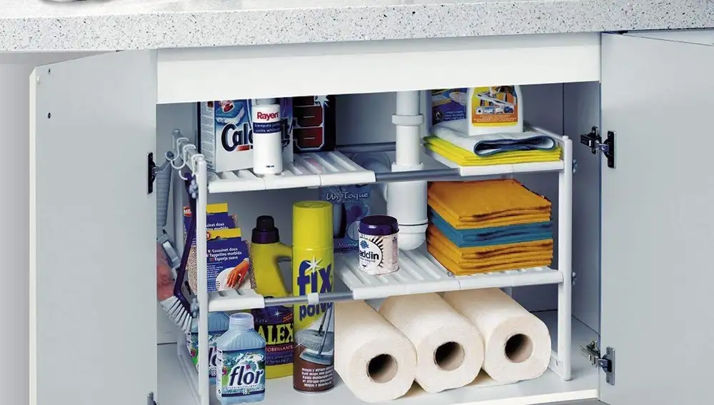 Estantería modular de 2 niveles para el interior de armarios y muebles