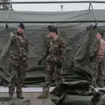 Soldados franceses en un hospital militar en Mulhouse