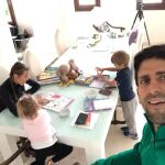 Djokovic, con su familia en la cuarentena / Twitter