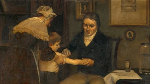 Edward Jenner vacuna por primera vez a un niño contra la viruela