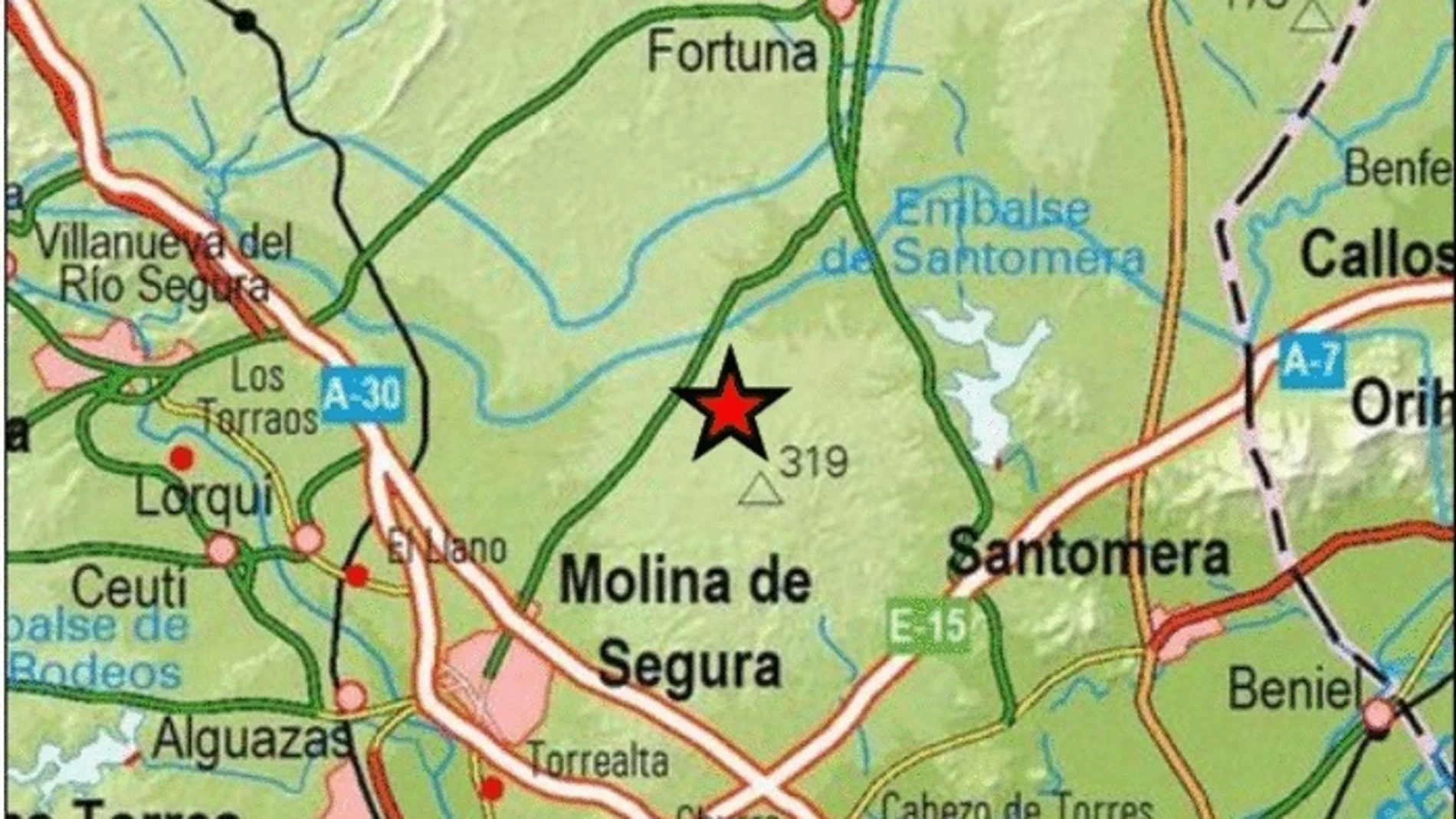 Epicentro del terremoto, en el mapaEpicentro del terremoto, en el mapa23/3/2020