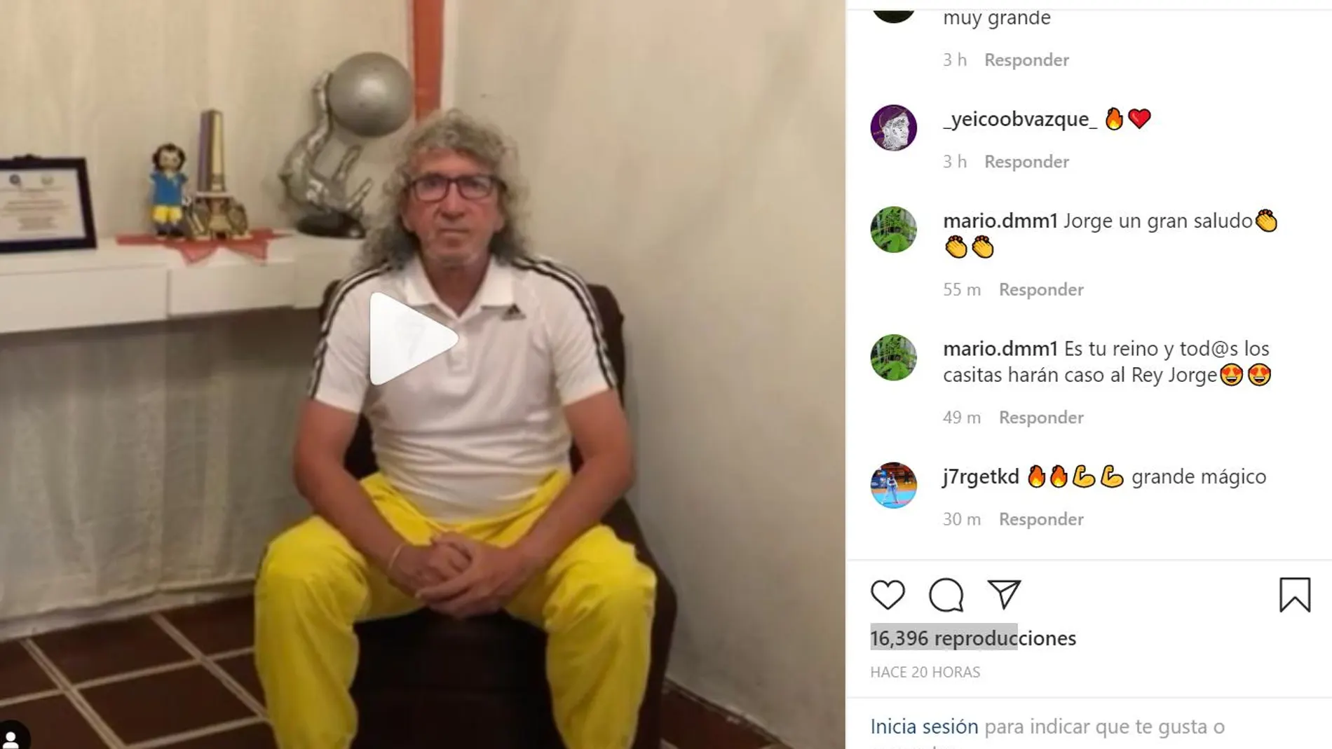 Mágico González, en el Instagram del Cádiz