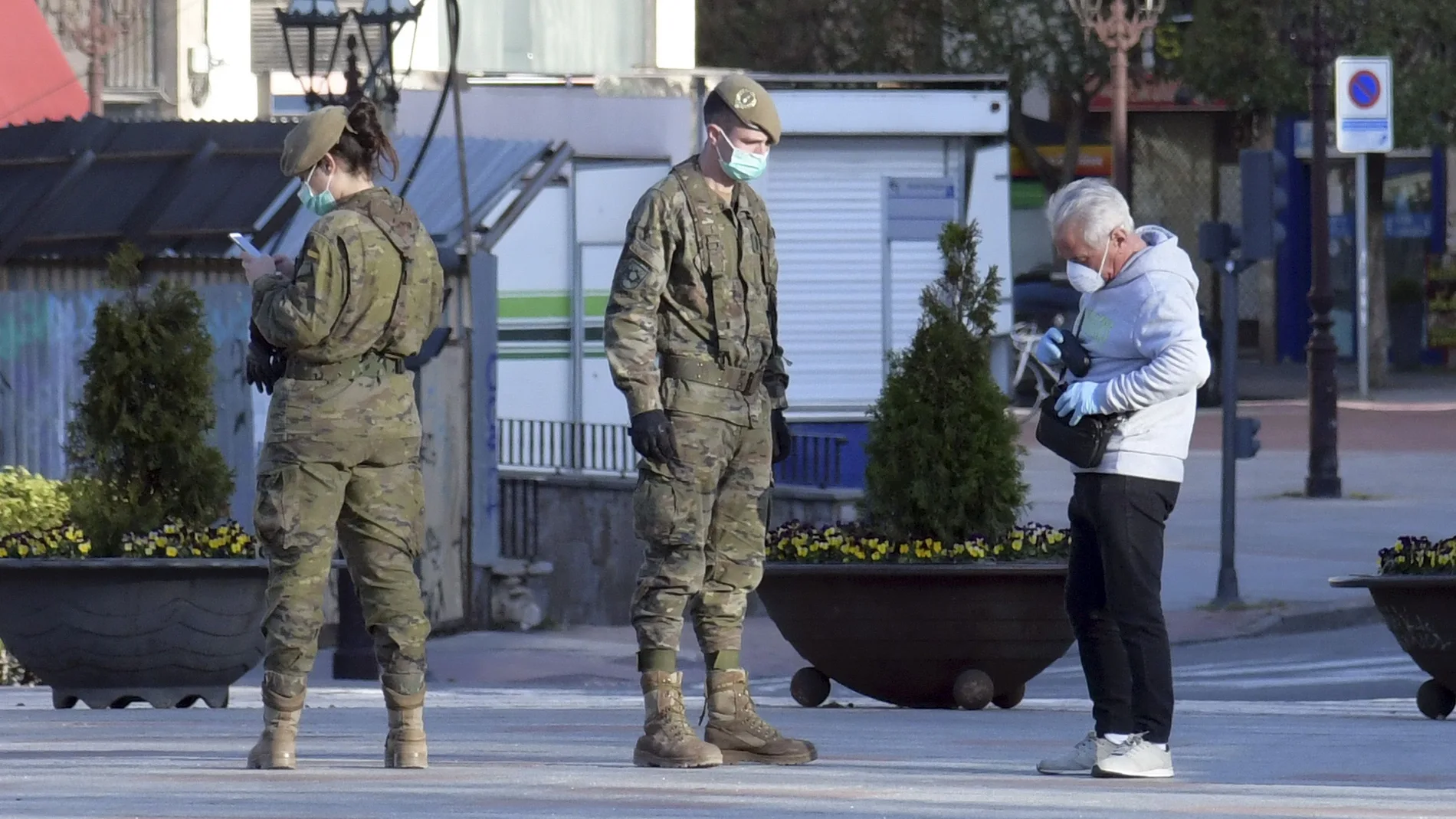 Controles del ejercito de tierra en la capital burgalesa