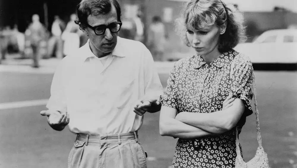 Woody Allen con Mia Farrow durante el rodaje de &quot;Hannah y sus hermanas&quot;