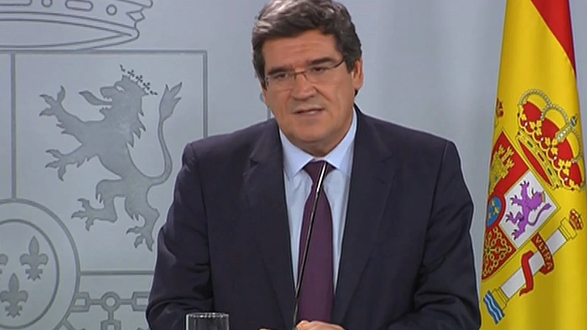 Captura de vídeo de la señal institucional del Palacio de la Moncloa, del ministro de Seguridad Social, José Luis Escrivá