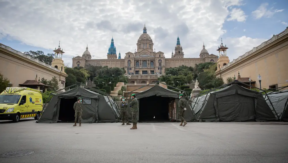 El Ejército levantó un albergue improvisado en Barcelona para personas sin hogar