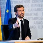 El presidente del PP, Pablo Casado