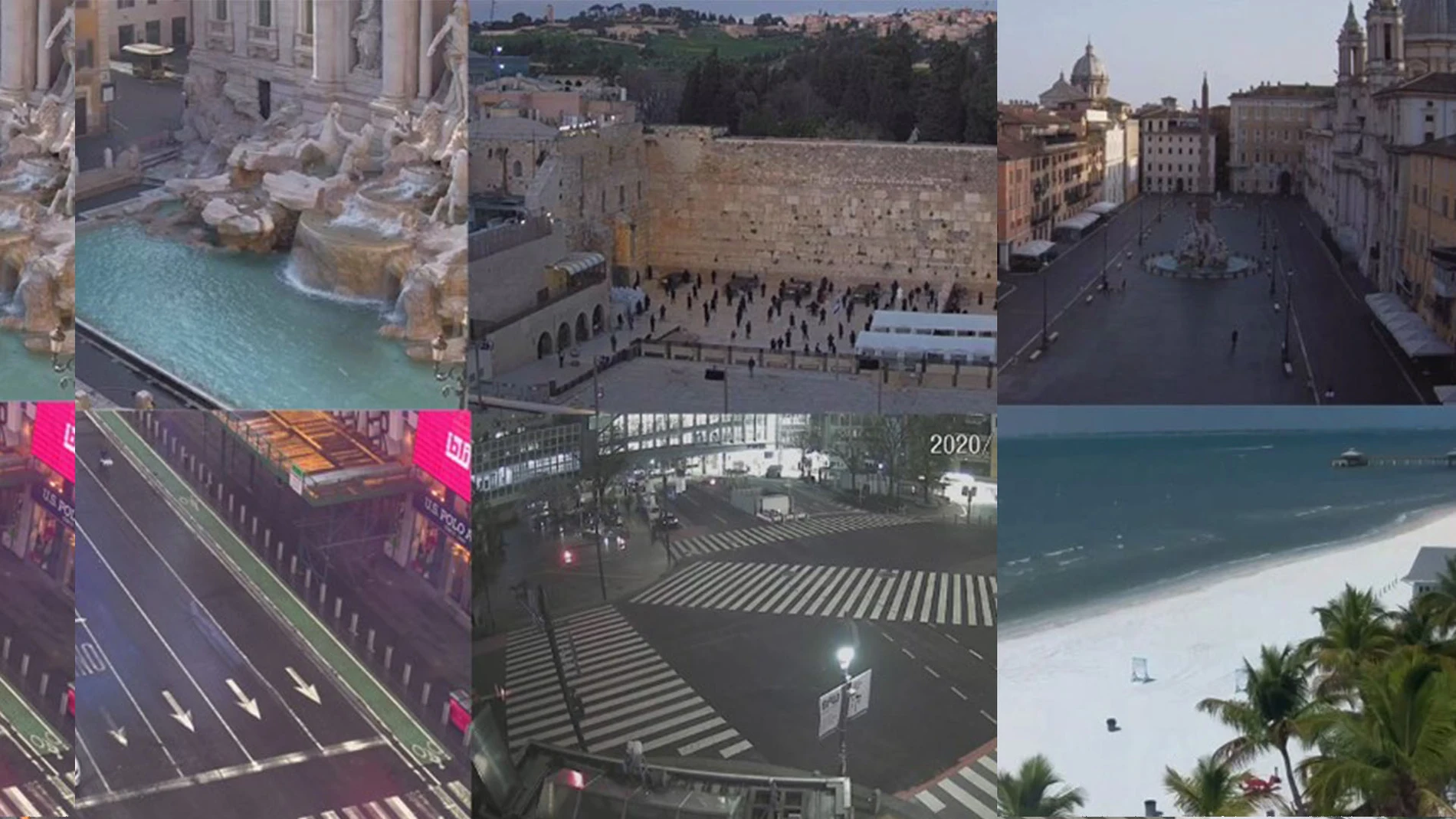 Capturas de las webcam de las ciudades del mundo sin gente