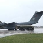 El avión del Ejército turco, hoy, en la base aérea de Torrejón de Ardoz