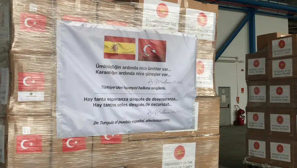 Material donado por Turquía
