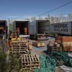 Camiones contenedores refrigerados alquilados por el tanatorio de Móstoles