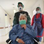Paciente con coronavirus de 97 años que ha recibido el alta médica en Soria.