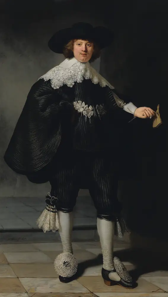 Retrato de Marten Soolmans recién casado. Realizado en 1634 por Rembrandt