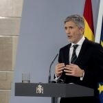 El ministro del Interior, Fernando Grande-Marlaska, durante una de sus comparecencias para informar de las medidas contra la pandemia