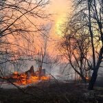 El fuego en la zona de exclusión de la planta nuclear de Chernóbil