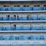 Pasajeros del Ruby Princess en el Puerto de Kembla el pasado 6 de abril06/04/2020 ONLY FOR USE IN SPAIN