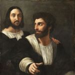 "Autorretrato con un amigo". Rafael (detrás) se dibujó en esta conocida obra