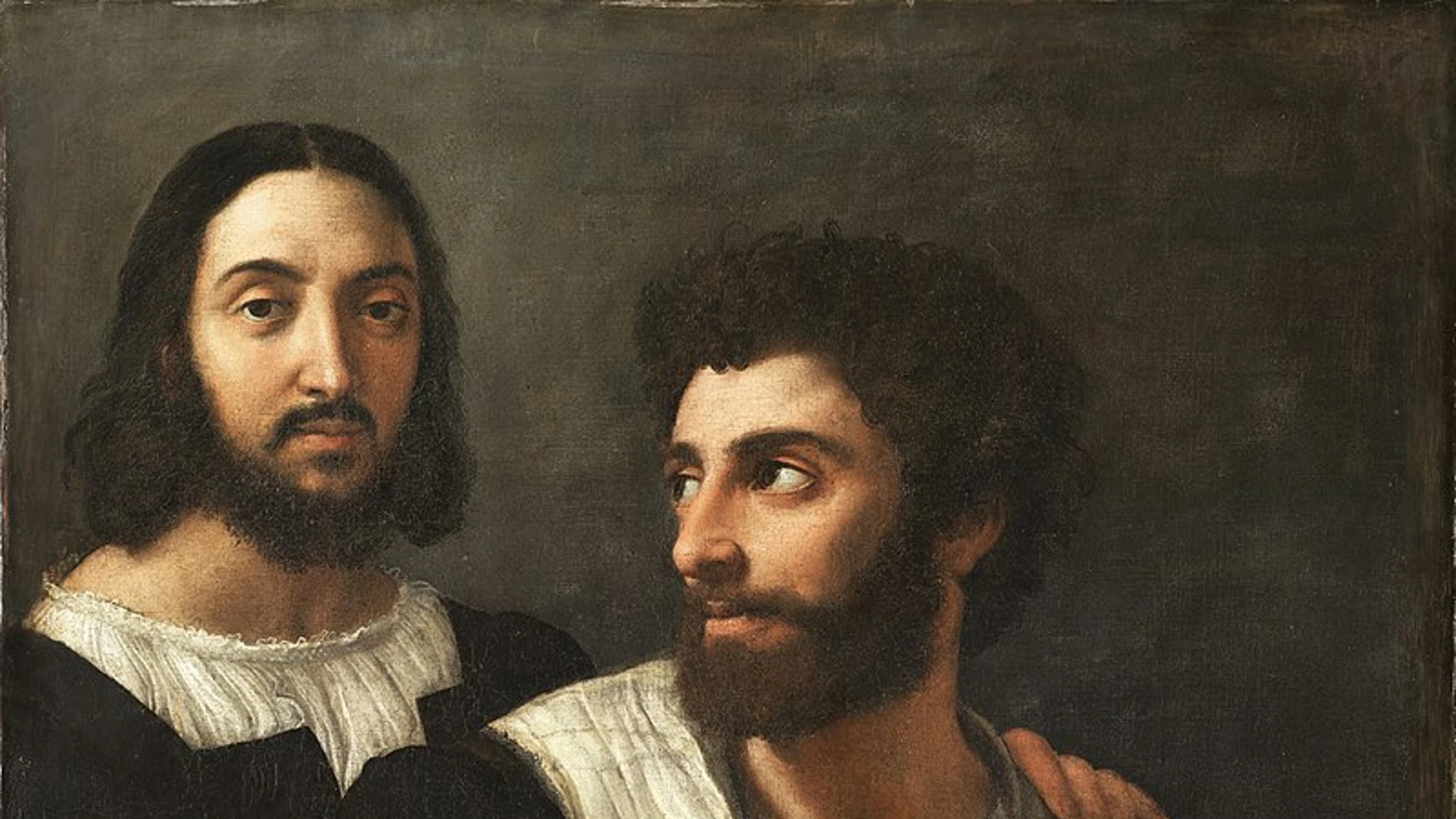 "Autorretrato con un amigo". Rafael (detrás) se dibujó en esta conocida obra