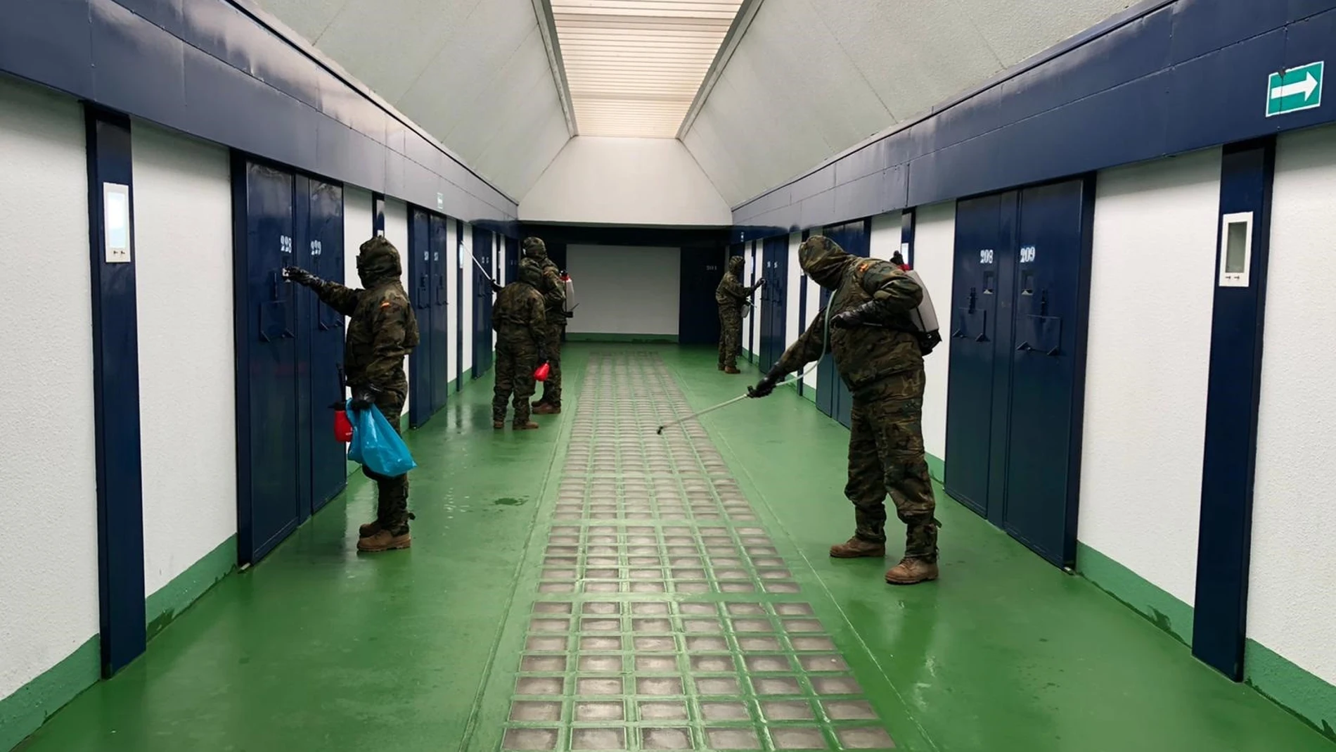 Huelva.- Coronavirus.- El Ejército de Tierra despliega un operativo para desinfectar la cárcel de Huelva
