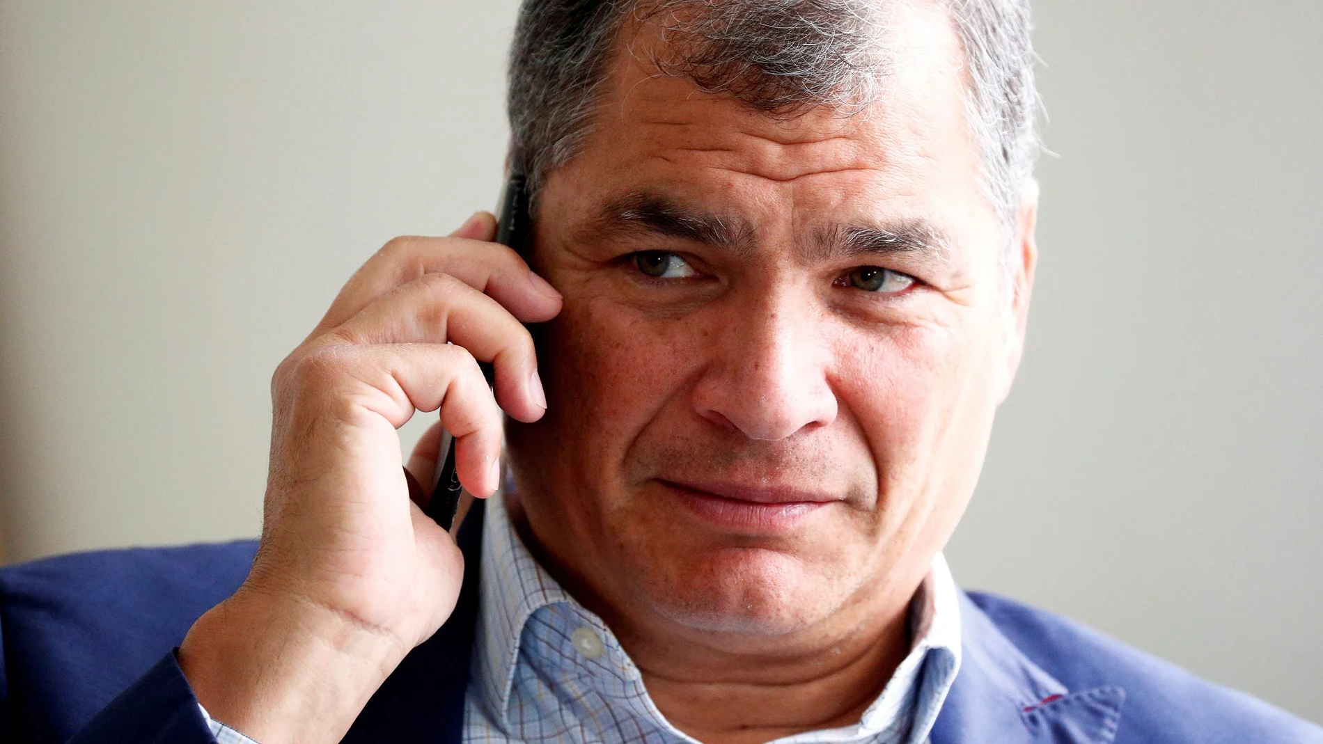 FILE PHOTO: Ecuador's former president Correa is pictured ahead of an interview with Reuters in Brussels