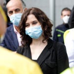 La presidenta de la Comunidad de Madrid, Isabel Díaz Ayuso, visita el 'hospital de campaña' de Ifema, en Madrid (España) a 11 de abril de 2020